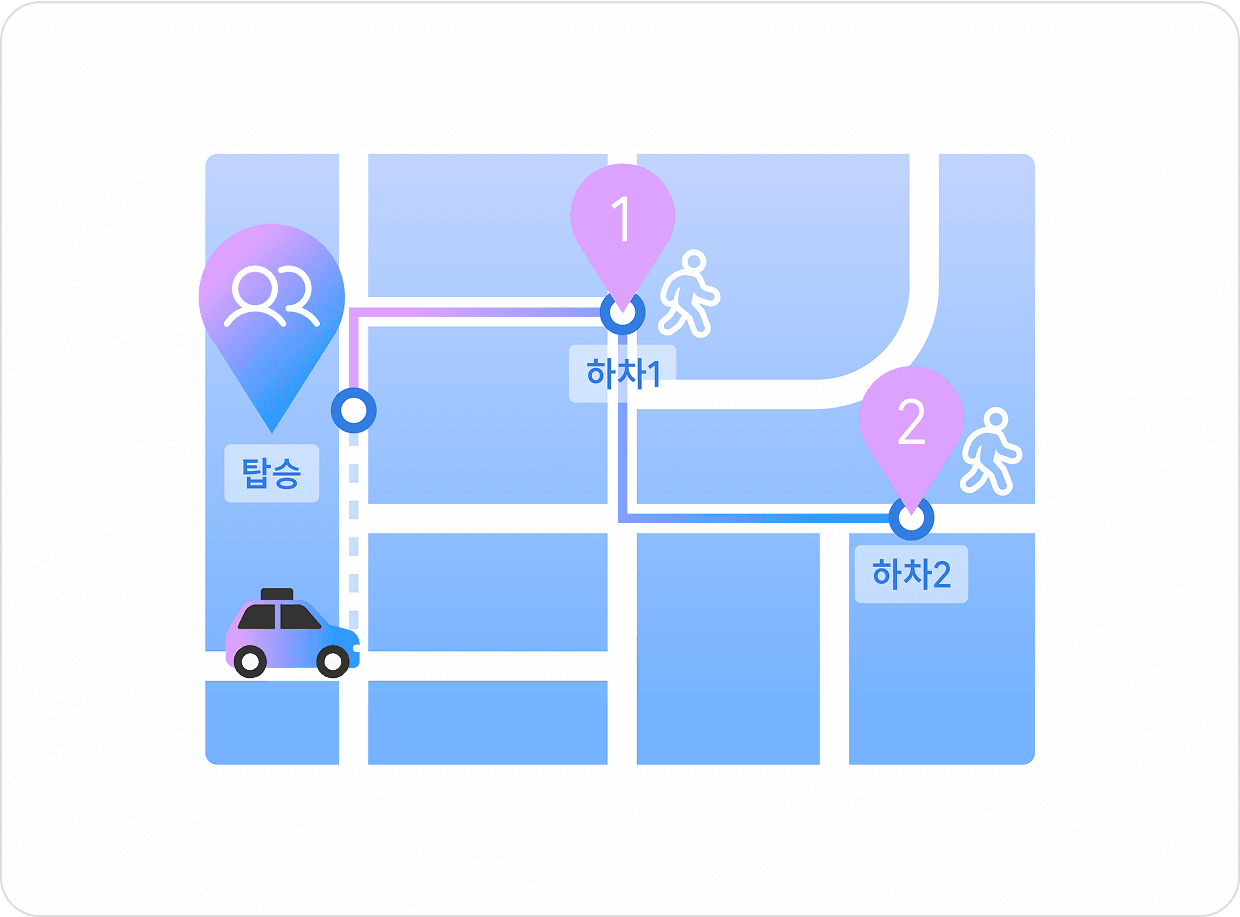 복수 승객 · 화물의 효율적 경유지 배차 및 경로 최적화